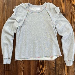 Something Navy Ruffle Sweatshirt size: small